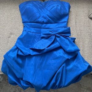 Rampage Women’s Royal Blue Strapless Dress With Bow